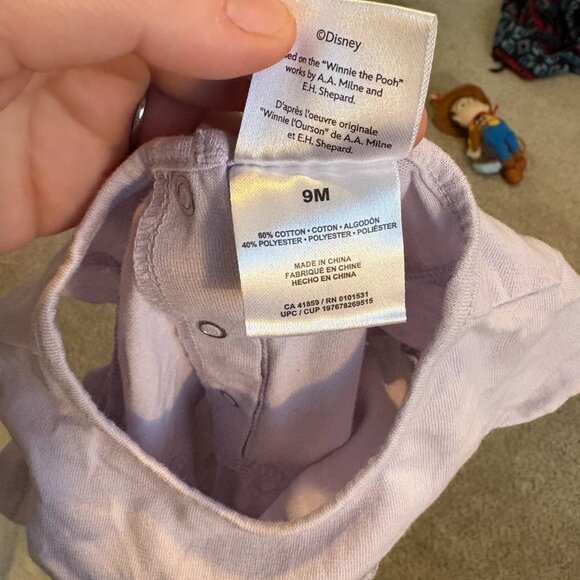 Y2K Vintage Disney Winnie The Pooh Romper Lilac Purple Baby 9 months - Picture 9 of 11